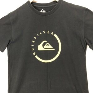 Quiksilver Graphic T-Shirt Regular Fit‎ Short Sleeve Black Size L
